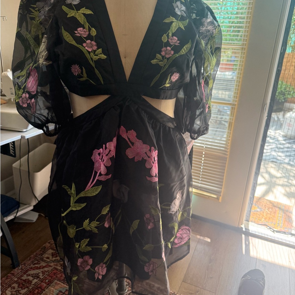 ASOS Black Floral Mini Dress